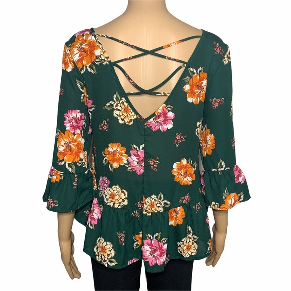 one clothing Blouse open back 3/4 Sleeve - Picture 4 of 9